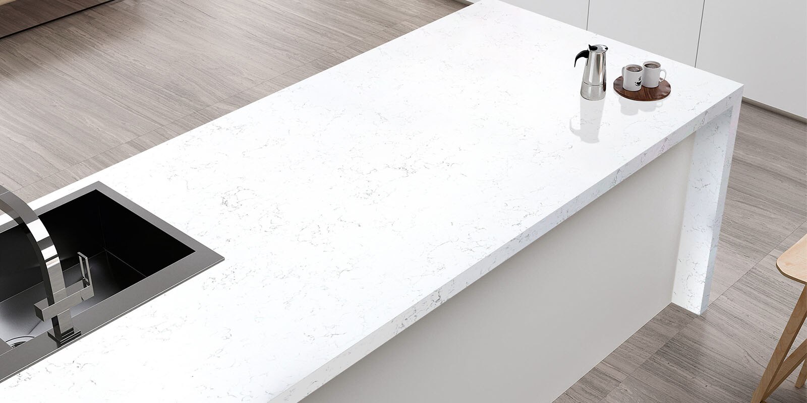 Mars Fairy White Quartz - Stunning White Quartz Countertops