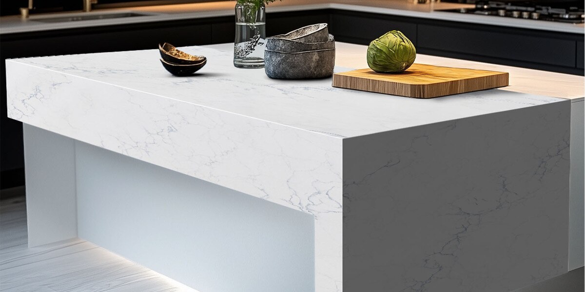Willow Azul Quartz Countertops & Engineered Slabs by Mars Quartz